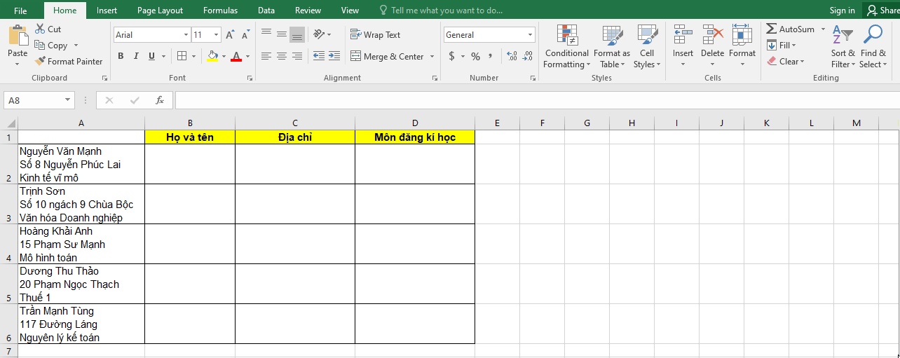 Các thao tác với 3 ký tự trắng thường gặp trong Excel